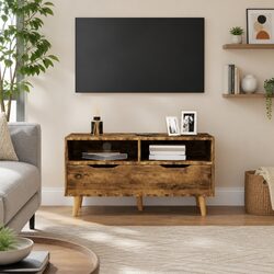 TV Cabinet Brown Engineered Wood Living Room Storage Stand Display Unit