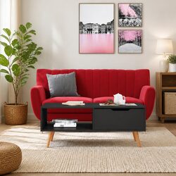 Grey Coffee Table 100x49.5x43cm Living Room Accent Side Table Engineered Wood