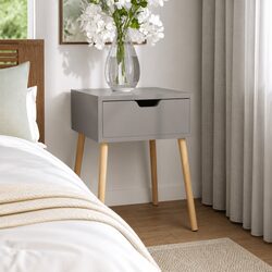 Bedside Cabinet Grey 40x40x56 cm Side Table Engineered Wood Bedroom Furniture