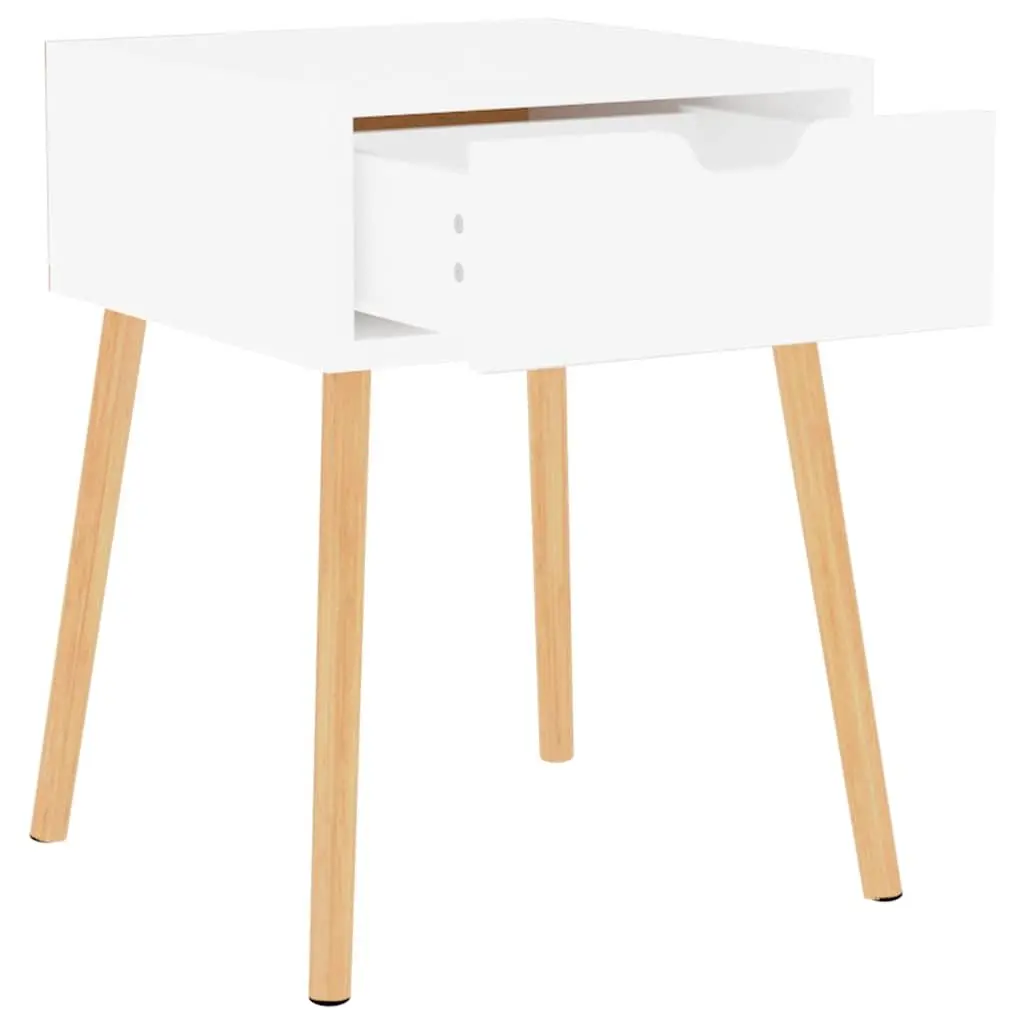 Bedside Table Engineered Wood Storage Drawer 40x40x56cm White