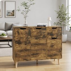 Sideboard Storage Cabinet Engineered Wood Brown Living Room Buffet Cupboard