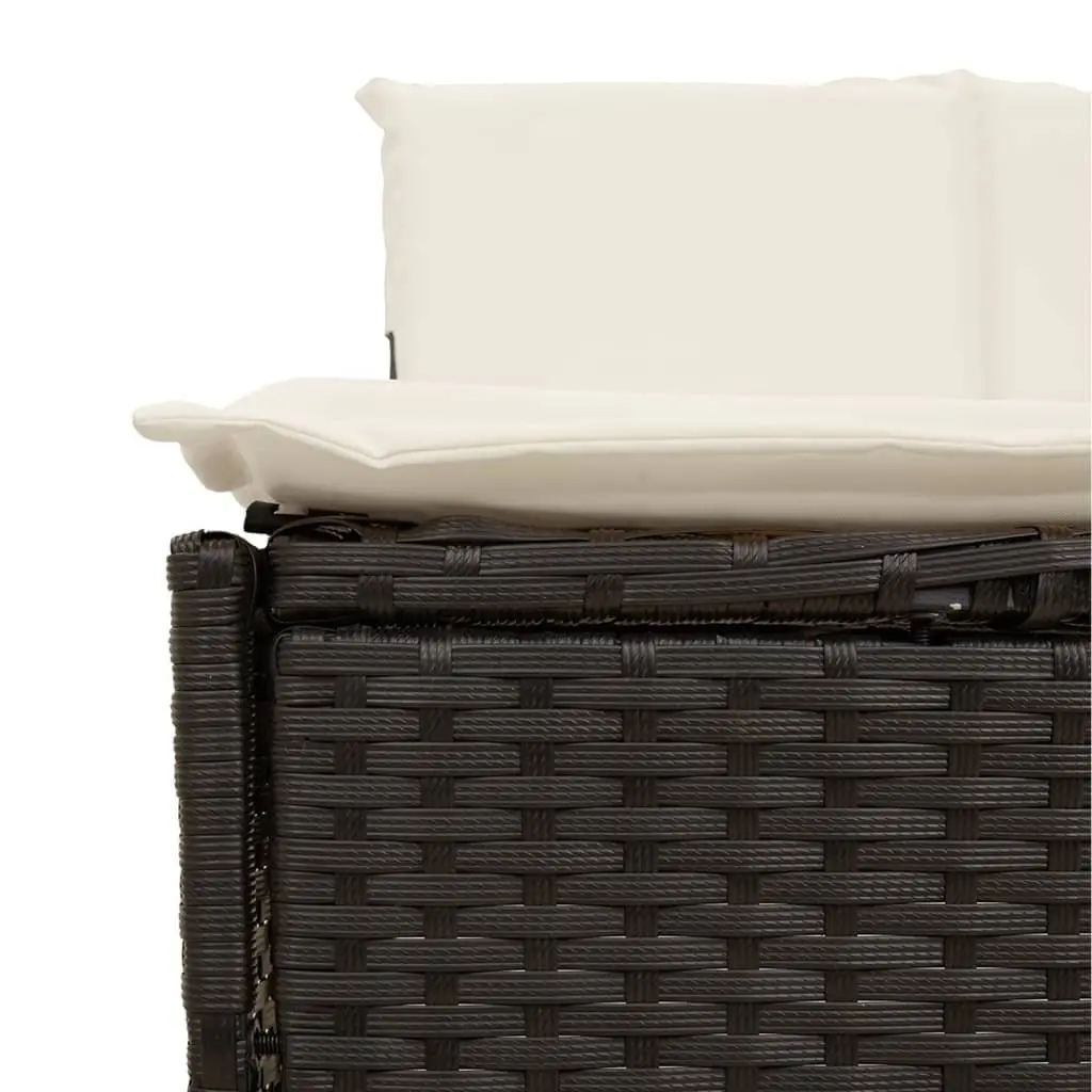 Hot Tub Surround with Storage Black Rattan Garden Spa Bench Outdoor Furniture