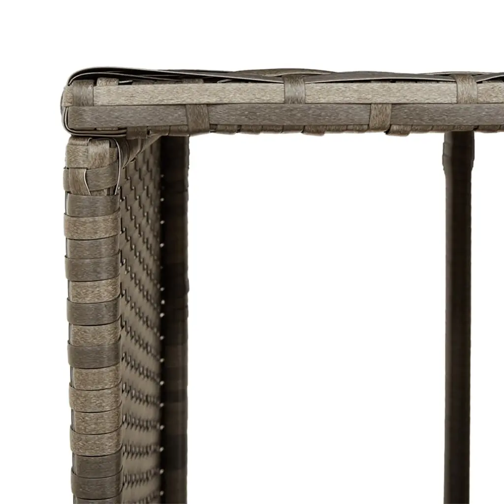 Hot Tub Surround with Storage PE Rattan and Solid Acacia Wood Step Grey Outdoor Furniture