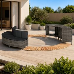 Hot Tub Surround with Storage Garden Spa Bench Outdoor Furniture Set Grey