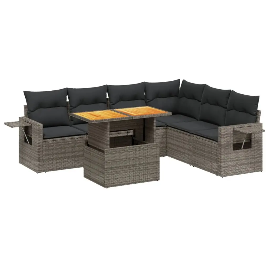 7 Piece Garden Sofa Set Adjustable Dining Table Foldable Side Table Outdoor