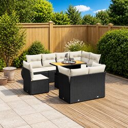 9 Piece Garden Sofa Set with Adjustable Dining Table Outdoor Patio Furniture