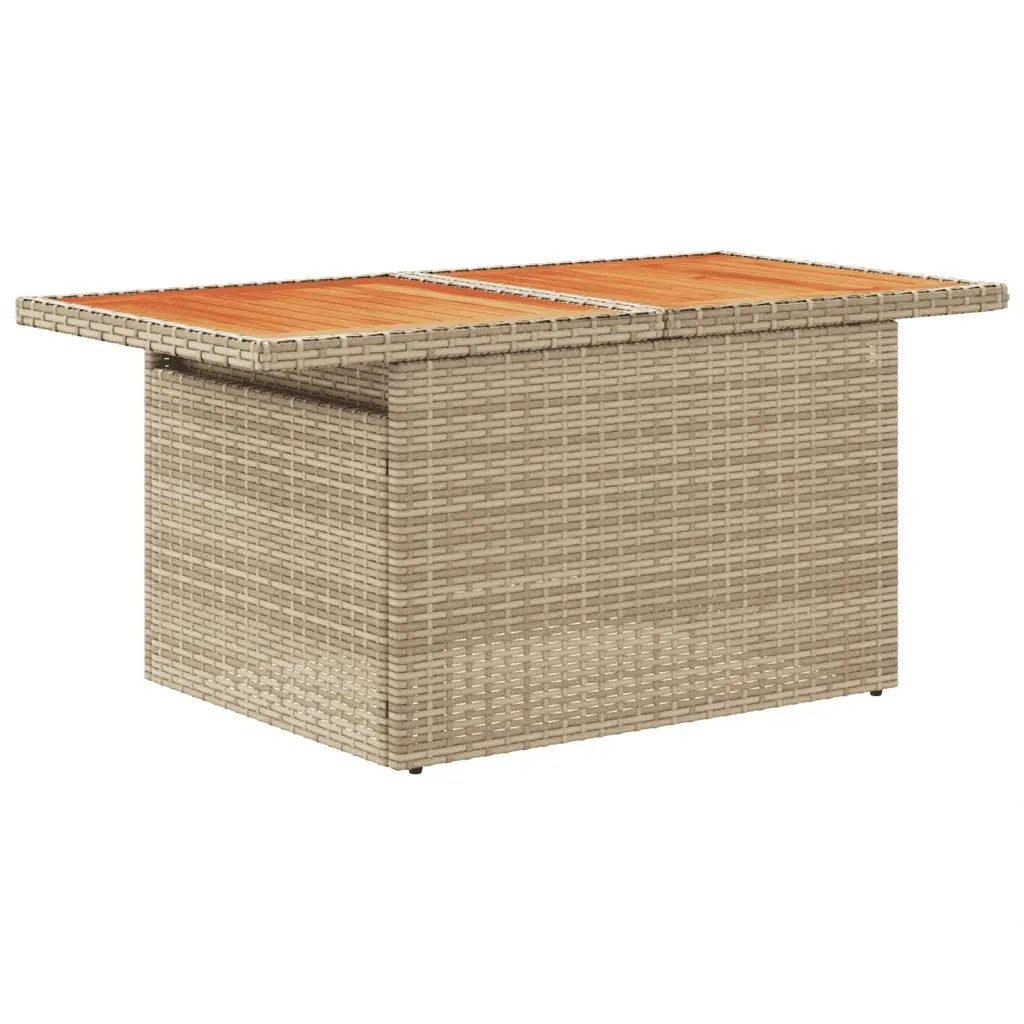 7 Piece Outdoor Garden Sofa Set Adjustable Dining Table Beige Poly Rattan Patio