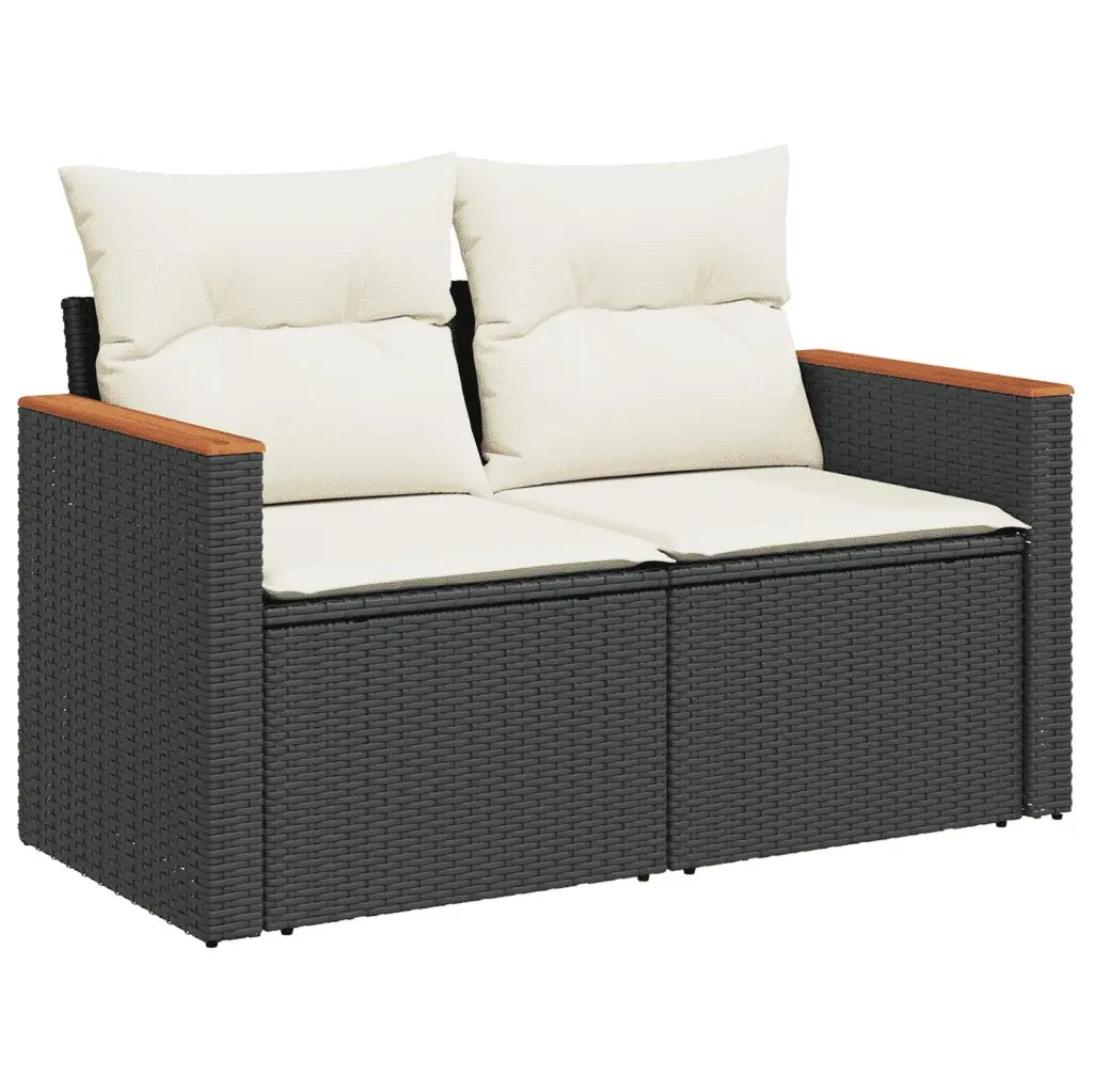 6 Piece Garden Sofa Set Outdoor Furniture Patio Lounge with Cushions Black
