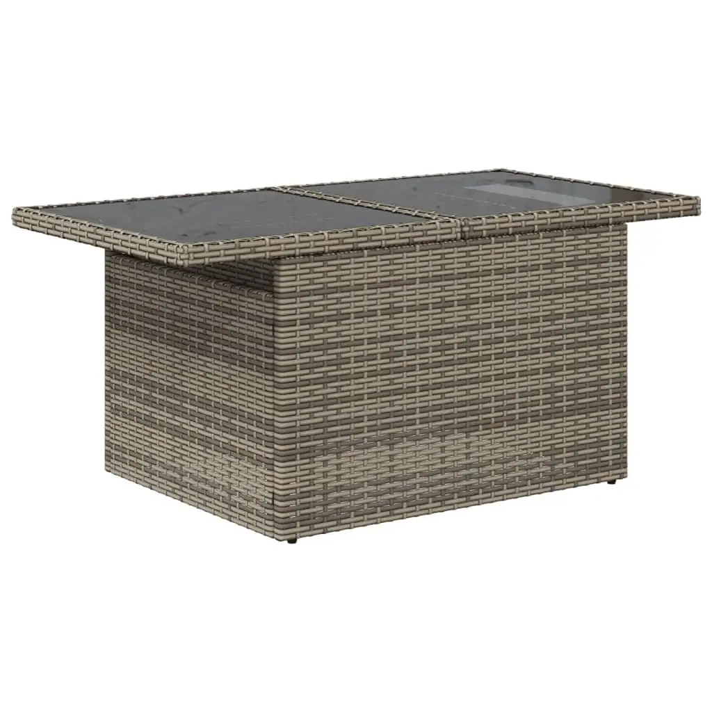 7 Piece Garden Sofa Set Outdoor Furniture Grey Poly Rattan with Cushions