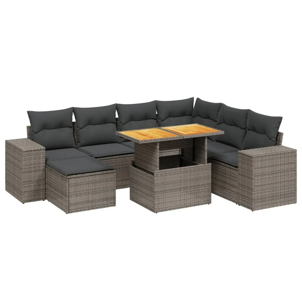 Garden Sofa Set Modular Outdoor Furniture 8 Piece Grey Rattan