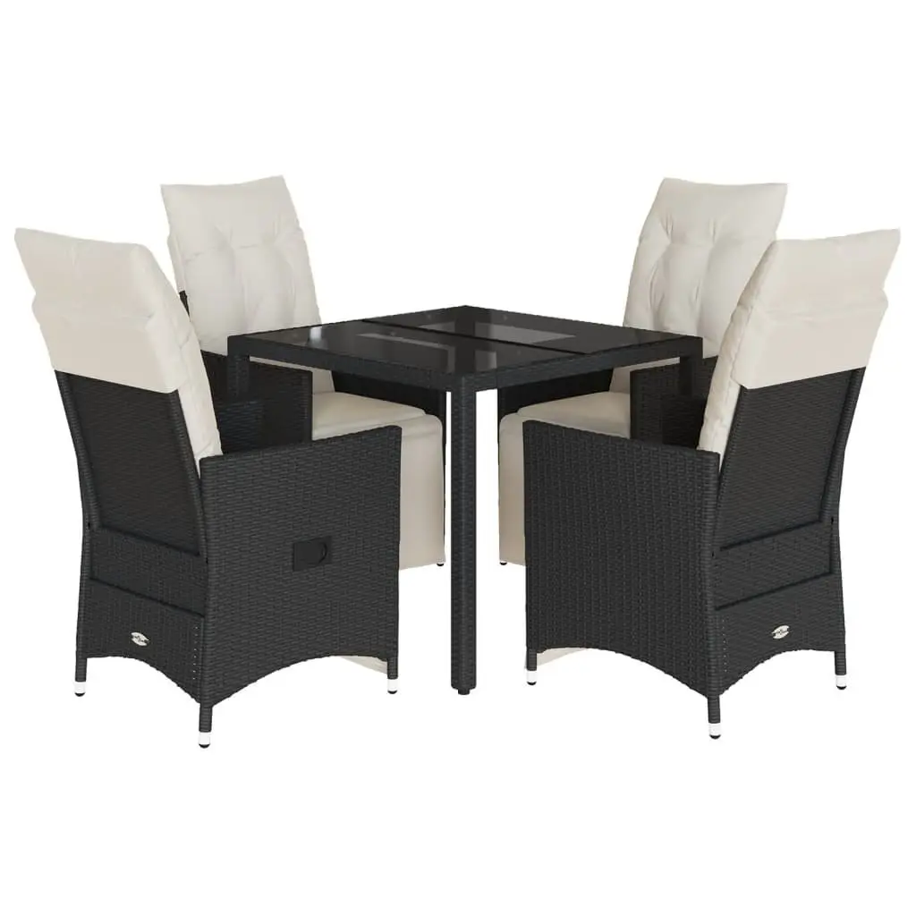 Garden Dining Set 5 Piece Outdoor Furniture Patio Rattan Chairs Table Cushions