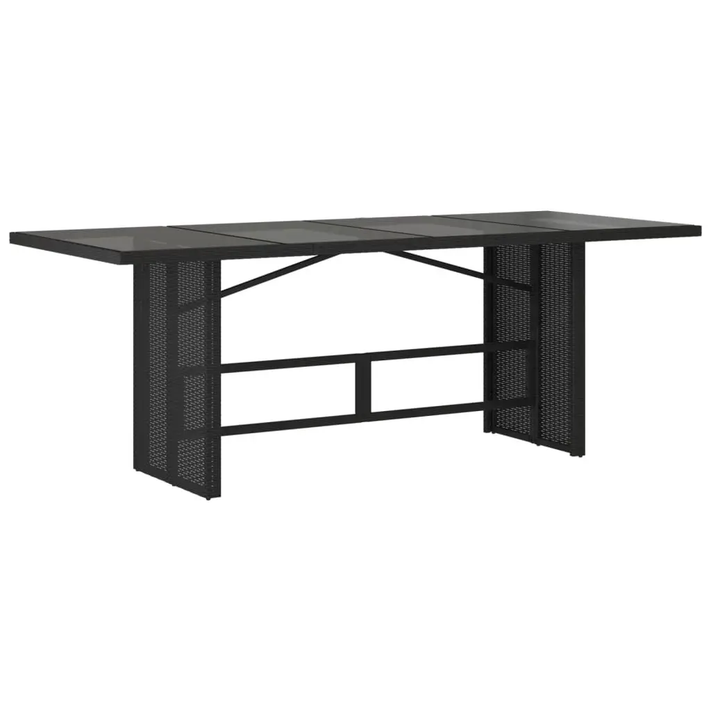 Outdoor Dining Set 7 Piece Garden Furniture Poly Rattan Chairs Table Black