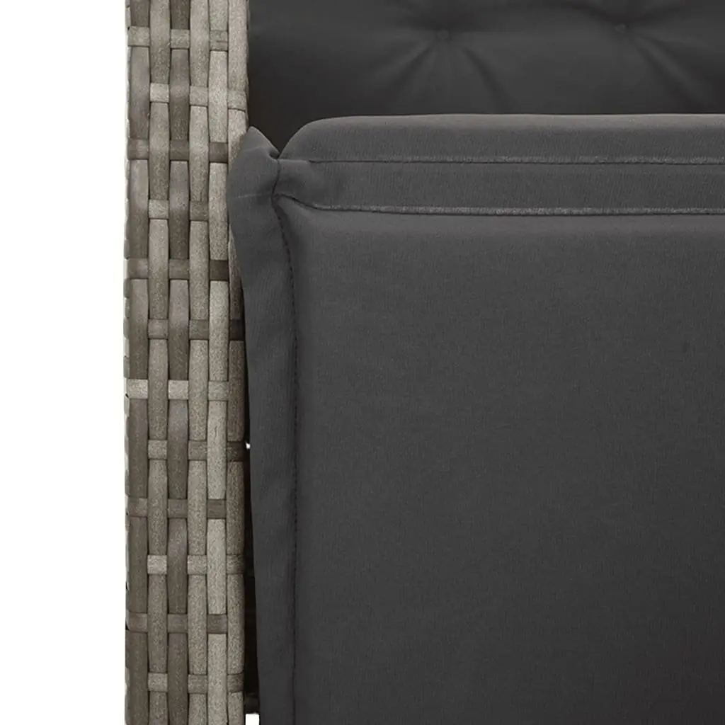 Garden Bistro Set 5 Piece Outdoor Furniture with Cushions Grey Poly Rattan