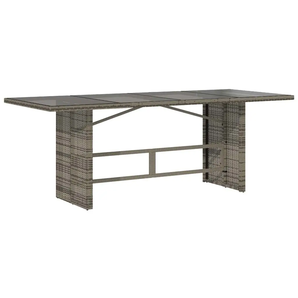 Garden Bistro Set 9 Piece Outdoor Furniture Grey Poly Rattan with Cushions