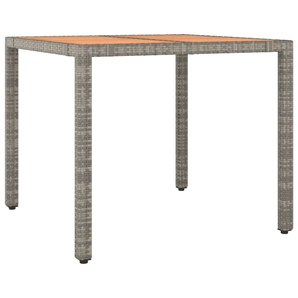 Garden Bistro Set 3 Piece Outdoor Furniture Grey Poly Rattan with Cushions