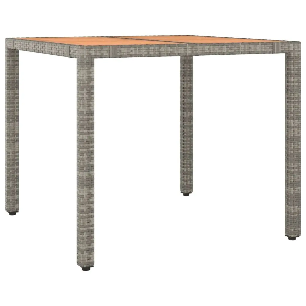 5 Piece Garden Bistro Set Grey Poly Rattan Outdoor Furniture with Cushions
