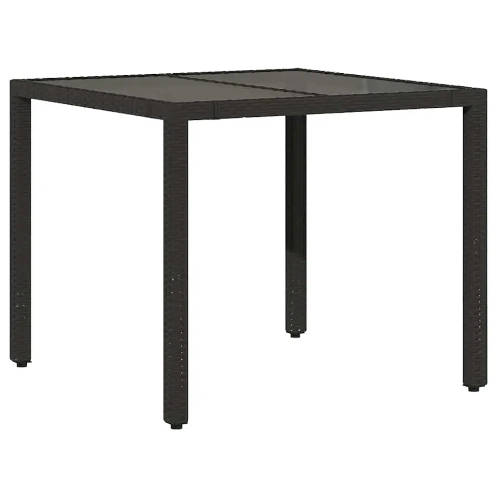 3 Piece Garden Bistro Set with Cushions Black Poly Rattan Outdoor Furniture