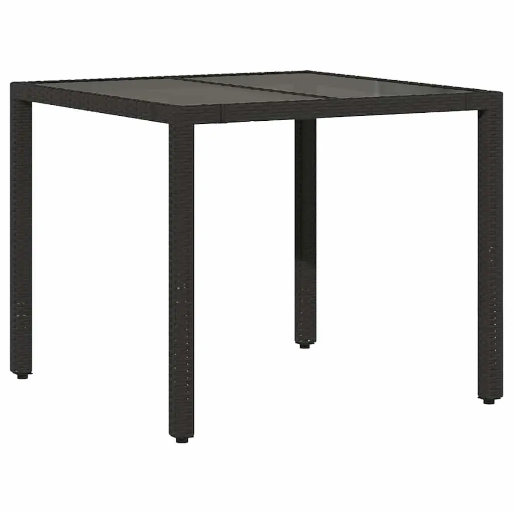 Garden Bistro Set 5 Piece Outdoor Furniture Black PE Rattan with Cushions