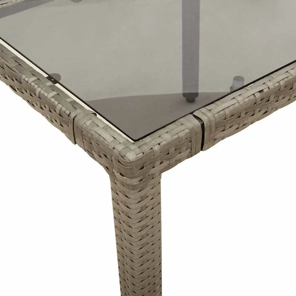 Outdoor Bistro Set 3 Piece Grey Poly Rattan Garden Furniture with Cushions
