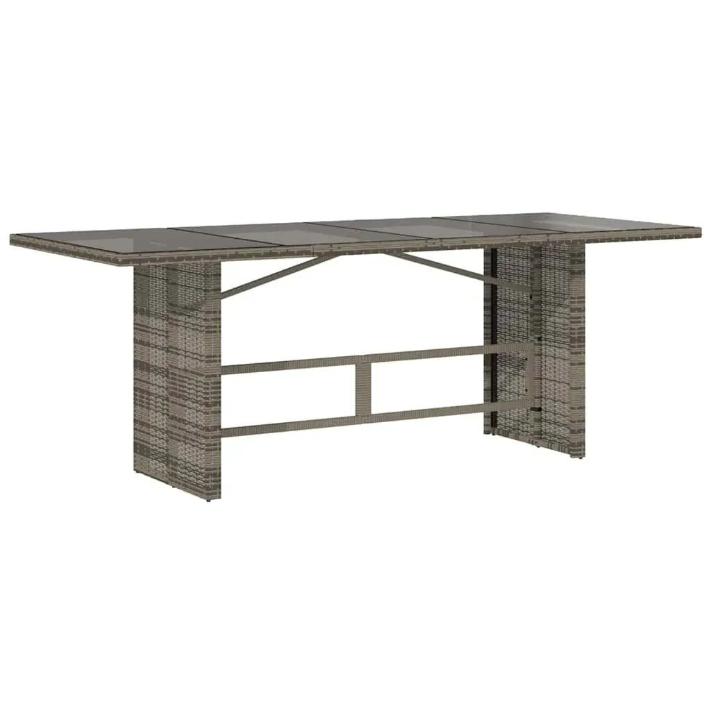7 Piece Outdoor Bistro Set Grey Poly Rattan Garden Furniture with Cushions