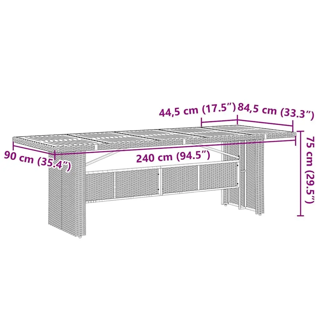Garden Bistro Set 11 Piece Outdoor Furniture Grey Poly Rattan with Cushions