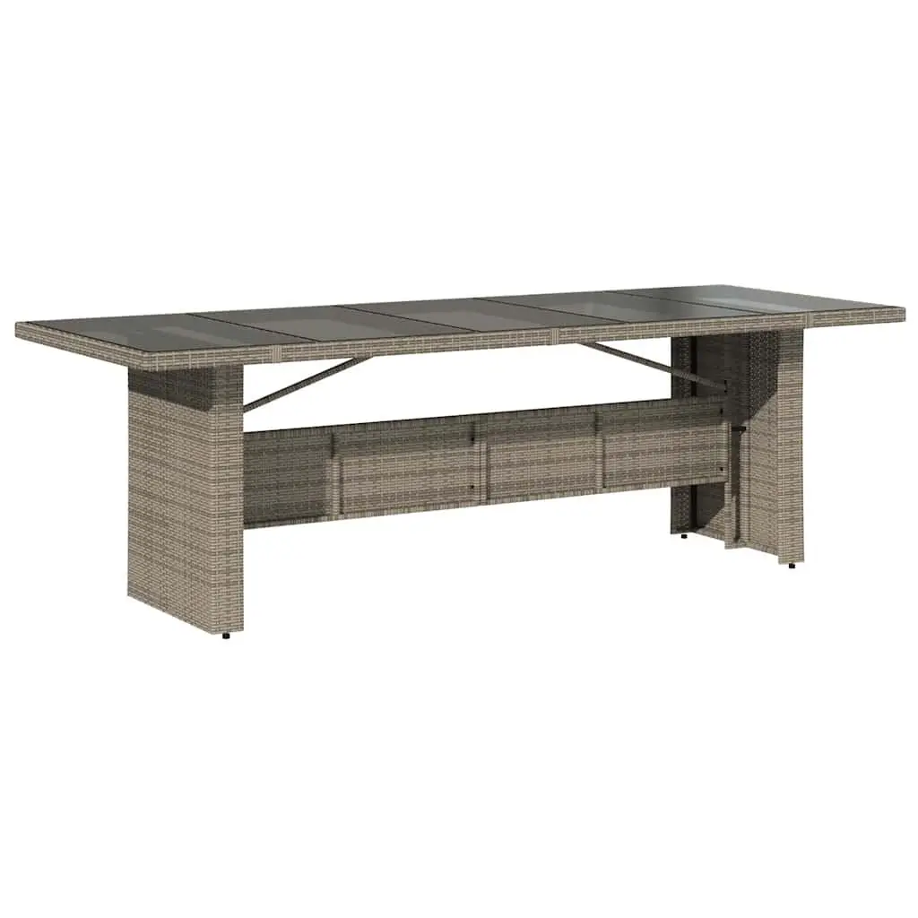 Garden Bistro Set 11 Piece Outdoor Furniture Grey Poly Rattan with Cushions