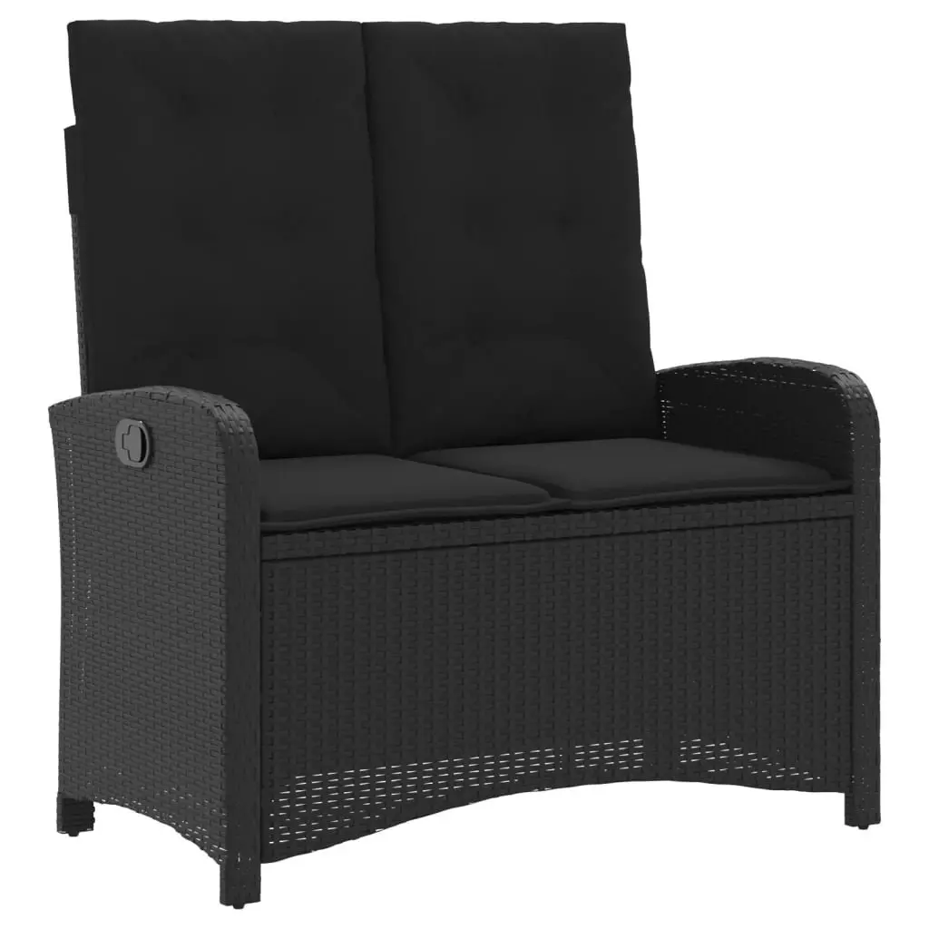 Garden Dining Set 4 Piece Outdoor Furniture with Cushions Black Poly Rattan