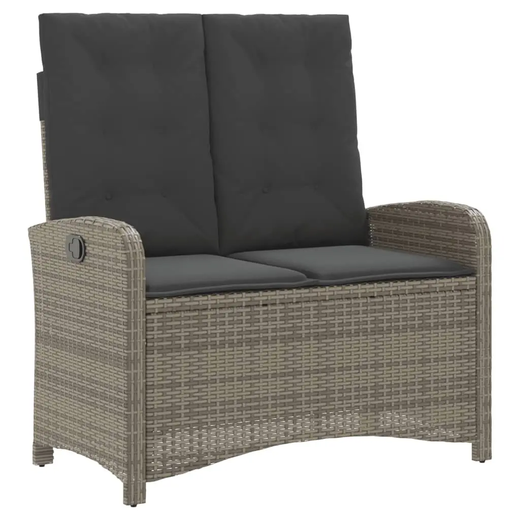 Garden Dining Set 4 Piece Outdoor Furniture with Cushions Grey Rattan Patio