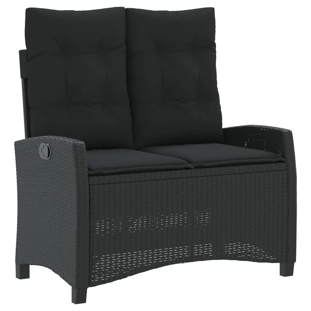 Outdoor Dining Set 4 Piece Garden Furniture Black Poly Rattan with Cushions