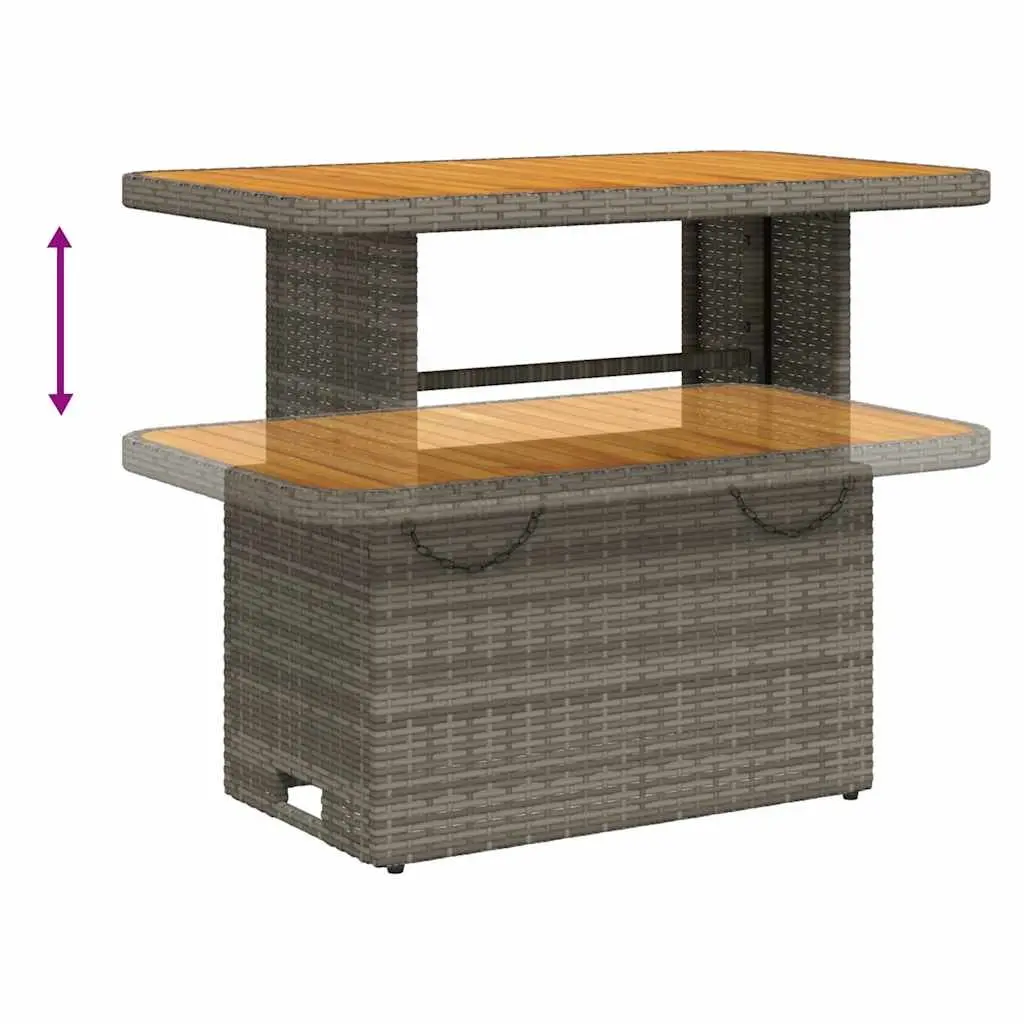 Garden Dining Set 2 Piece Outdoor Furniture with Cushions Grey Rattan Patio