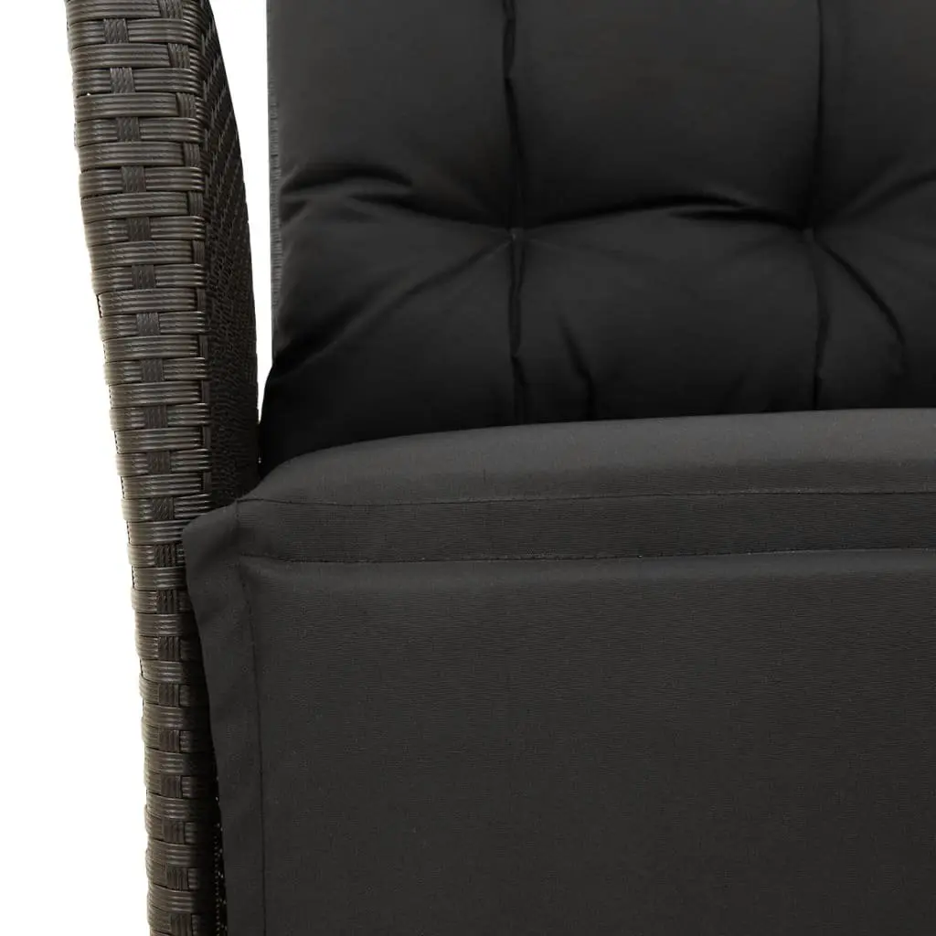 5 Piece Garden Dining Set Outdoor Furniture Black Poly Rattan Chair Table