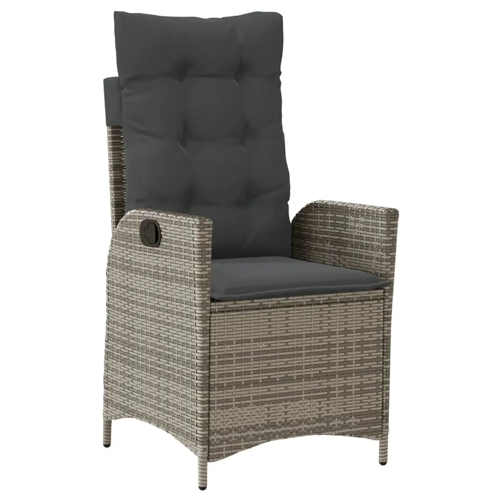 Garden Dining Set 5 Piece Outdoor Furniture Grey Poly Rattan Adjustable Patio