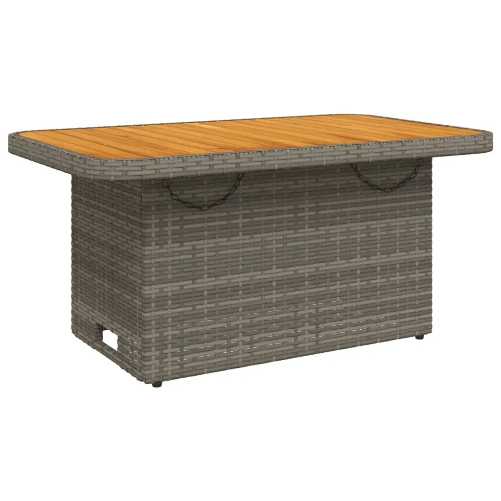 Garden Dining Set 2 Piece Grey Poly Rattan Outdoor Furniture with Cushions