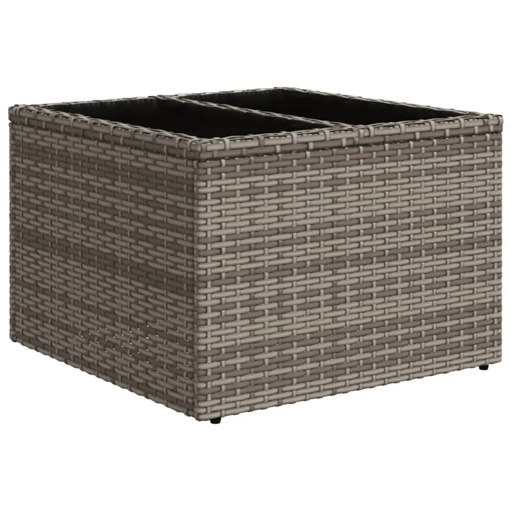 2 Piece Garden Sofa Set with Cushions Grey Poly Rattan Outdoor Furniture Patio