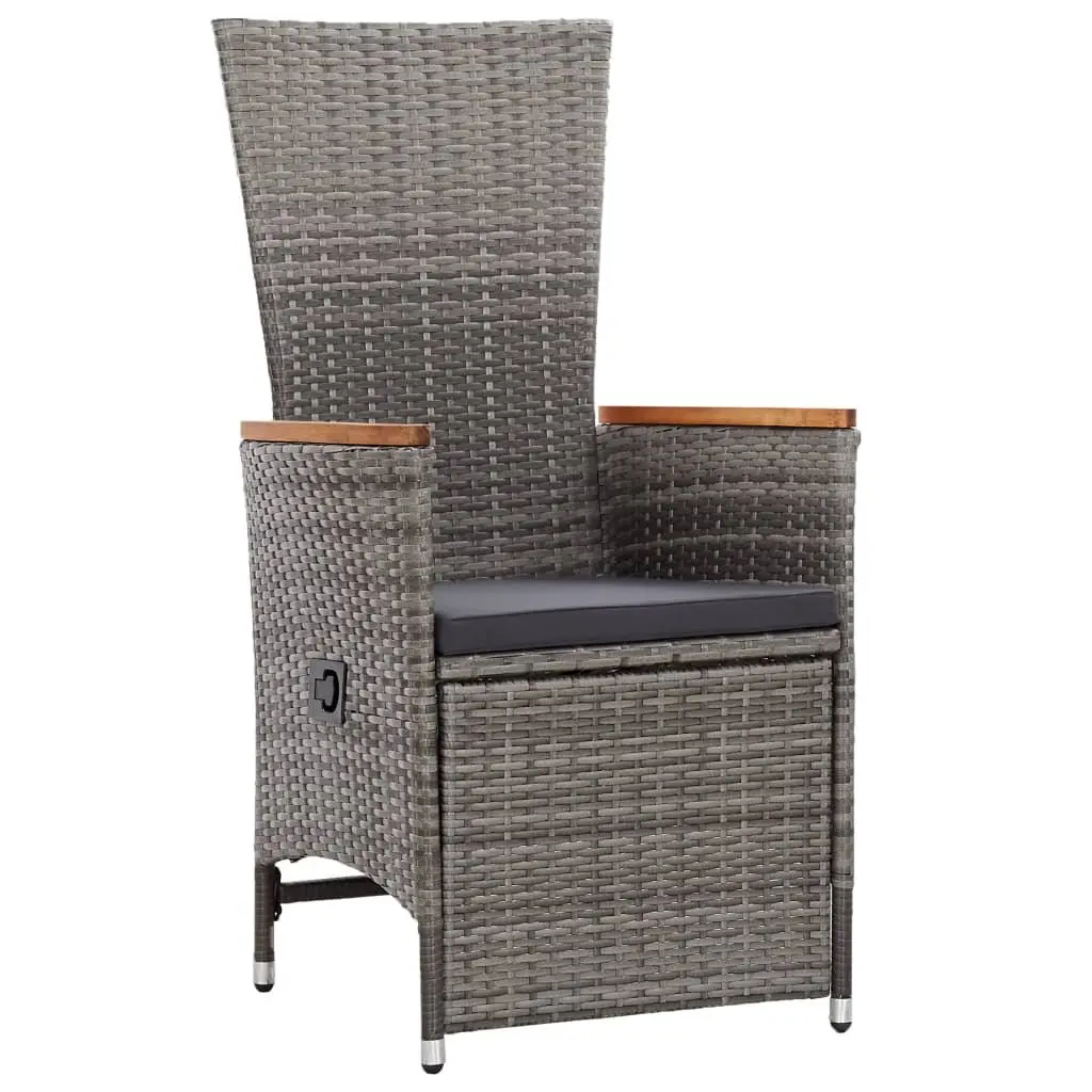 Garden Dining Set 11 Piece Grey PE Rattan Outdoor Furniture Patio Table Chairs