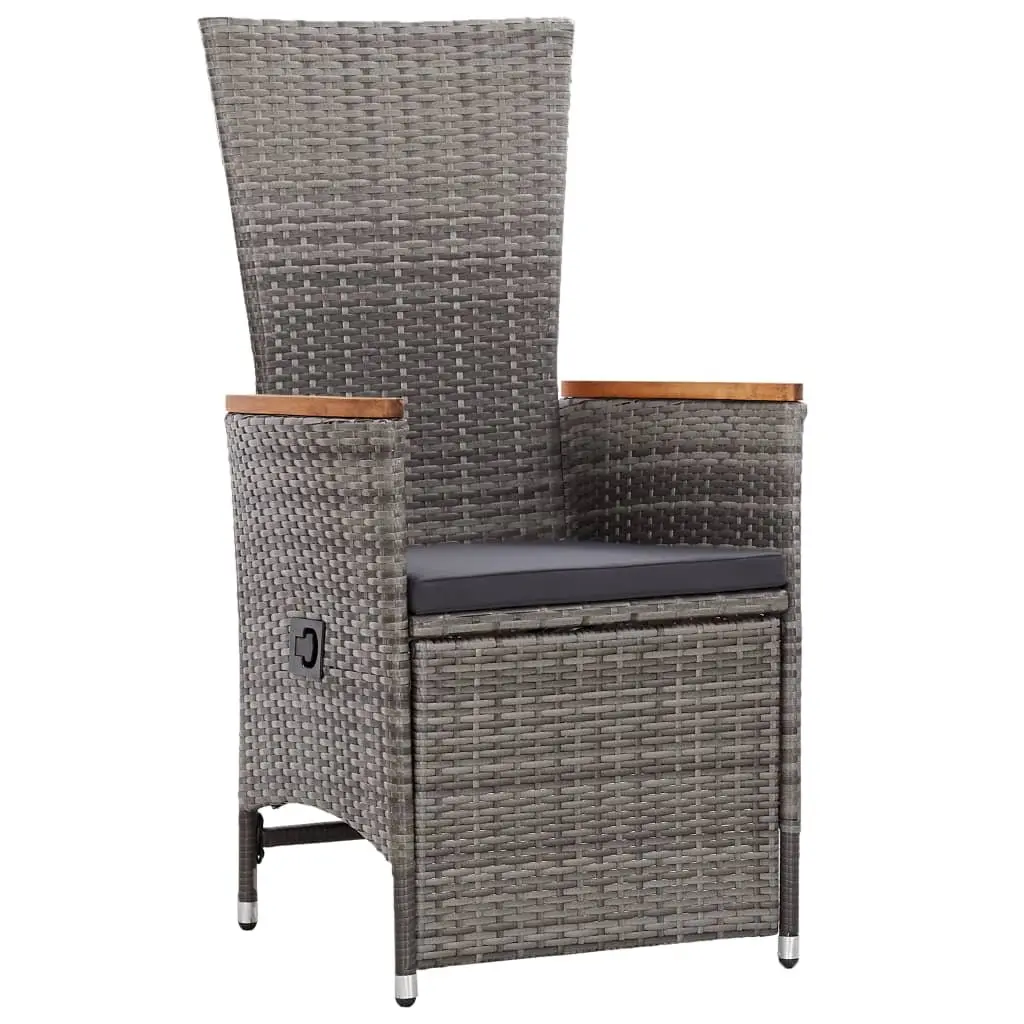 Garden Dining Set 11 Piece Outdoor Furniture Grey Poly Rattan Cushions