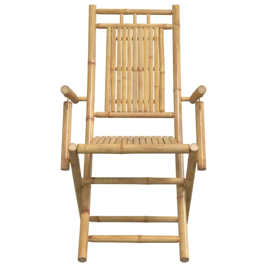 Folding Garden Chairs 8 pcs Outdoor Seating Bamboo Brown Dining Chair Set