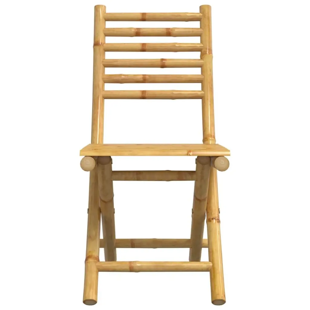 Folding Garden Chairs Set of 6 Bamboo Outdoor Dining Patio Seating Brown
