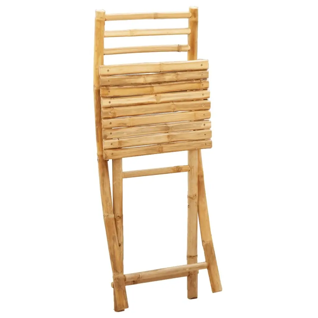 Folding Garden Chairs Set of 6 Bamboo Outdoor Dining Patio Seating Brown