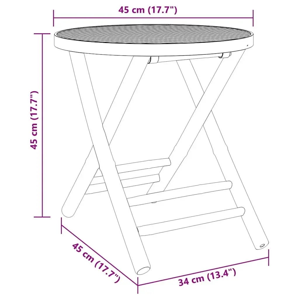 3 Piece Bistro Set Outdoor Garden Furniture Brown Foldable Patio Chairs Table