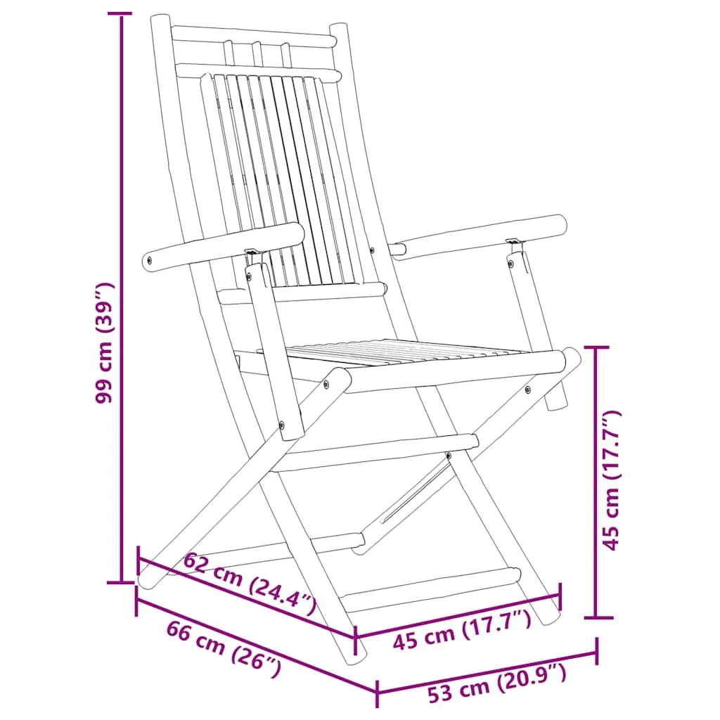3 Piece Bistro Set Outdoor Garden Furniture Brown Foldable Patio Chairs Table