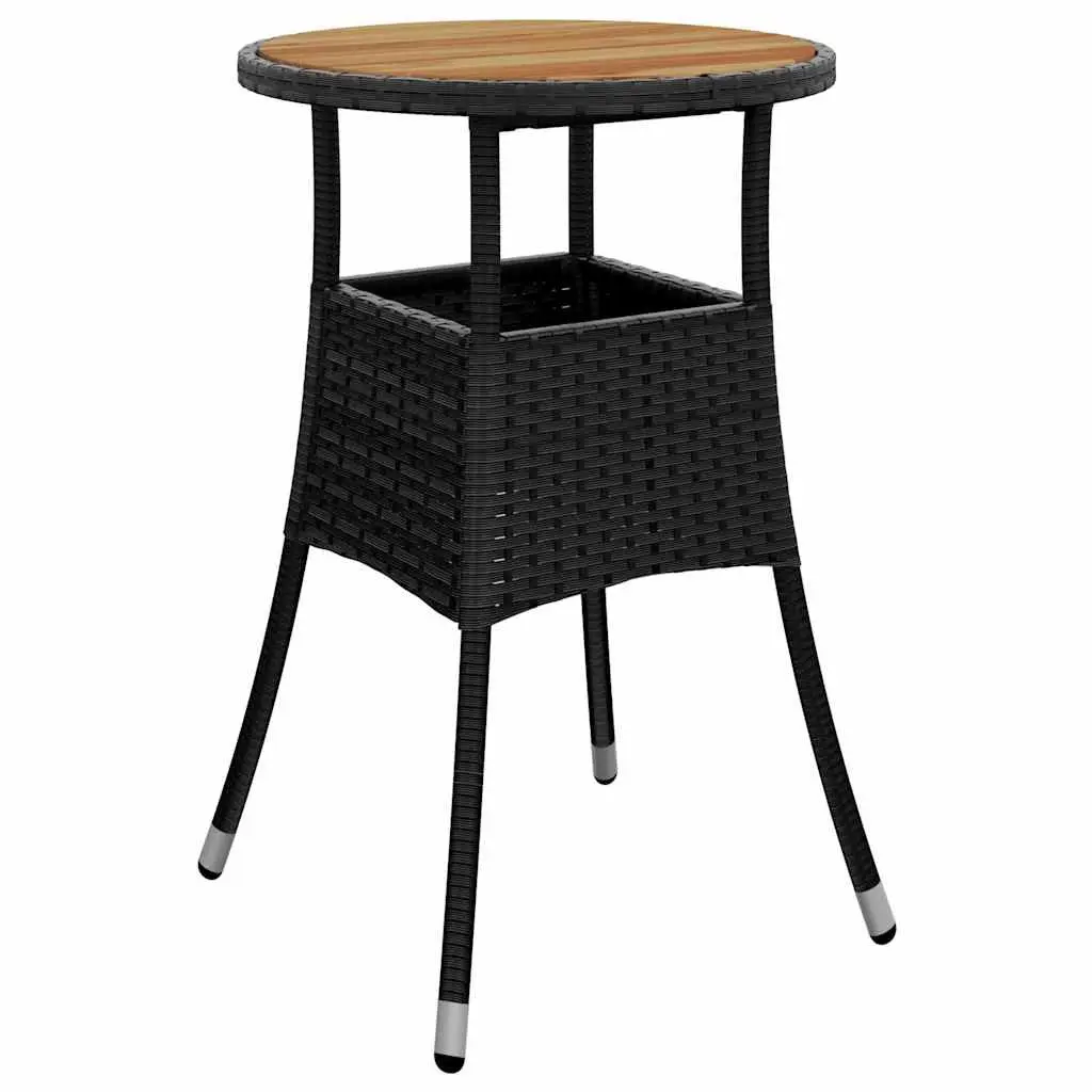 5 Piece Garden Dining Set Outdoor Furniture with Cushions Black Poly Rattan