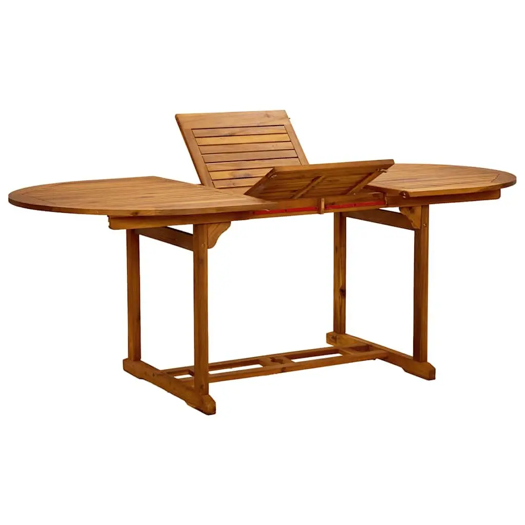 5 Piece Garden Dining Set Acacia Wood Table Textilene Chairs Brown