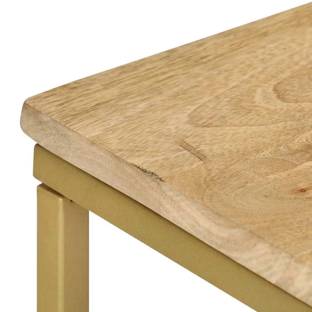 Side Table Solid Mango Wood Natural Finish 35x45x65cm Brown