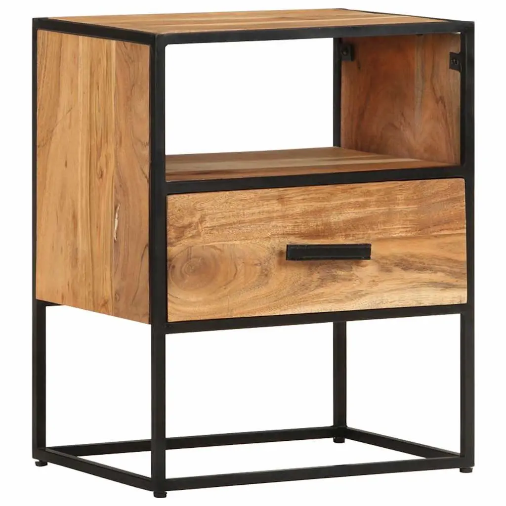 Bedside Table Solid Acacia Wood Nightstand 40x30x50 cm Brown