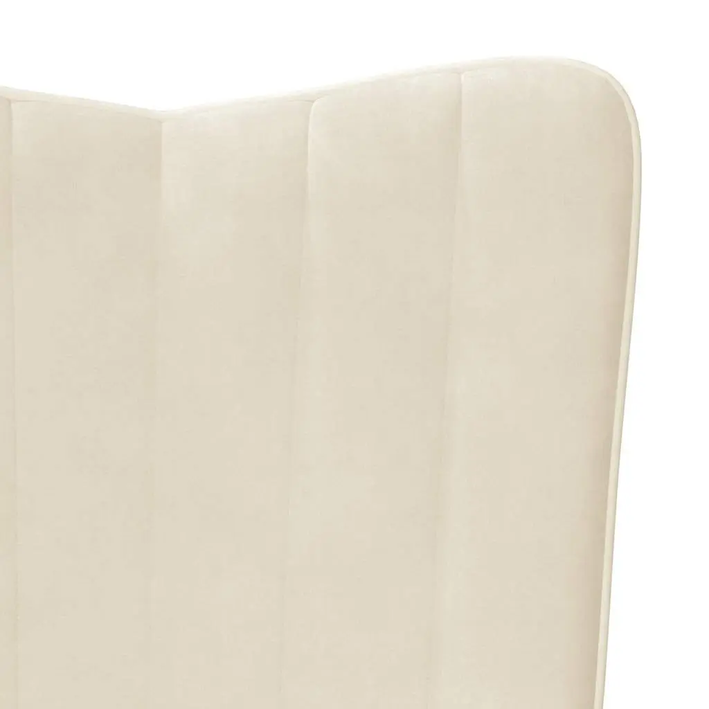 Rocking Chair Padded Foam Upholstered Velvet White Steel Frame for Living Room Relaxation