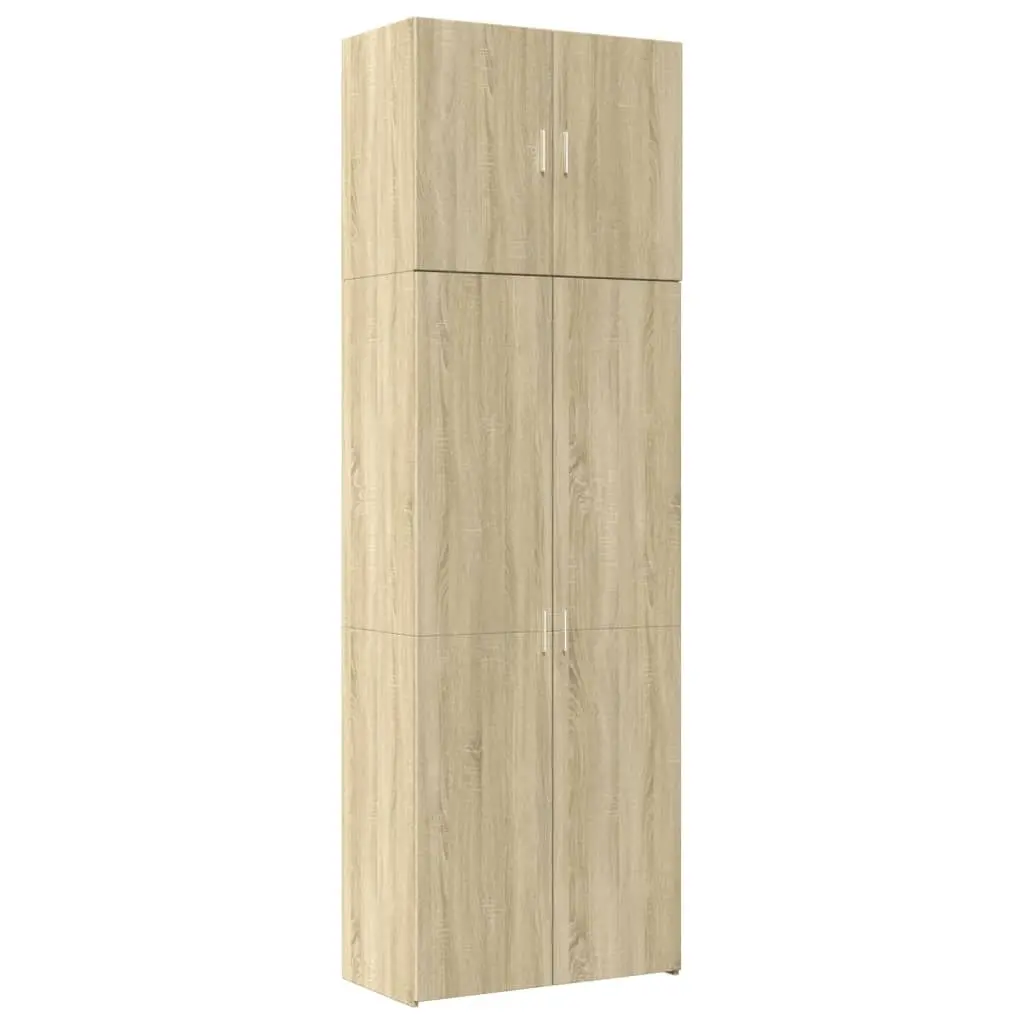 Highboard Storage Cabinet Brown Engineered Wood Sonoma Oak Shelves Doors