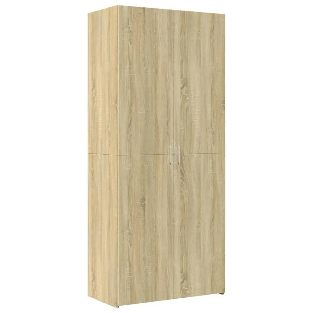 Highboard Storage Cabinet Brown Engineered Wood Sonoma Oak Shelves Doors