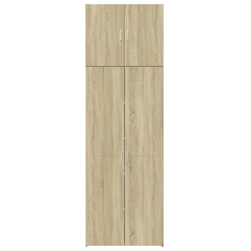 Highboard Storage Cabinet Brown Engineered Wood Sonoma Oak Shelves Doors