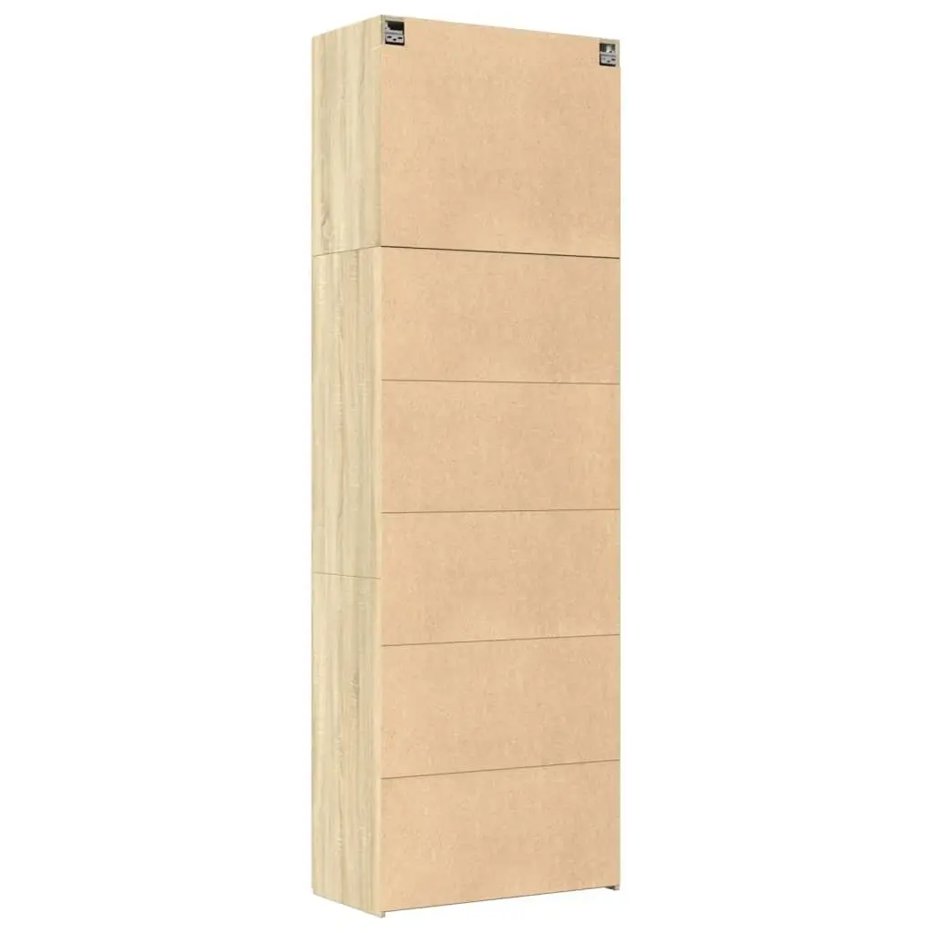 Highboard Storage Cabinet Brown Engineered Wood Sonoma Oak Shelves Doors